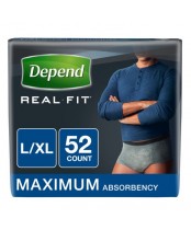 Depend Maximum Absorbency Real Fit Briefs for Men L/XL